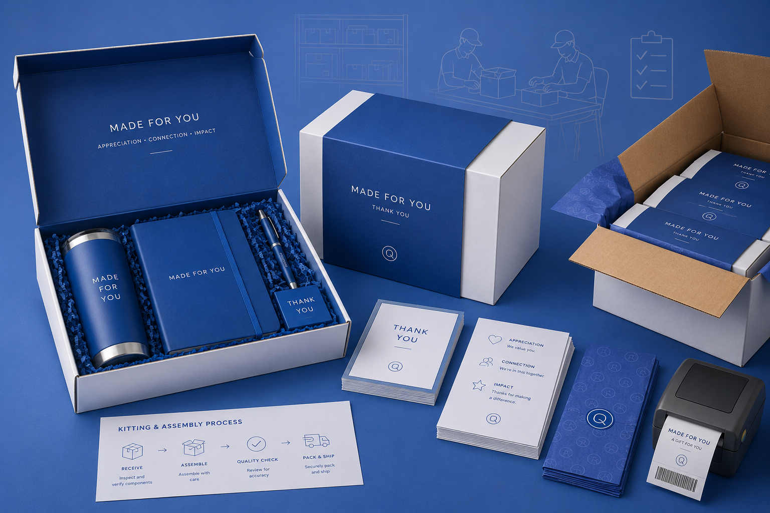 Completed diagnostic test kit with organized components instructions and packaging