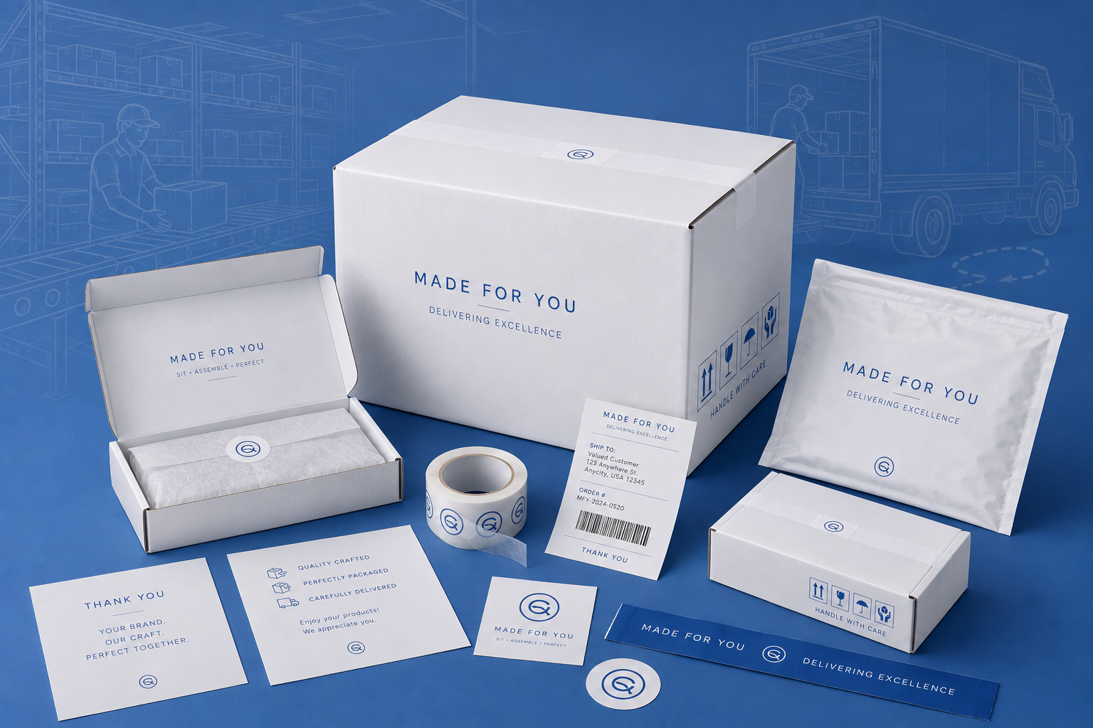 Branded inserts and marketing collateral for influencer boxes