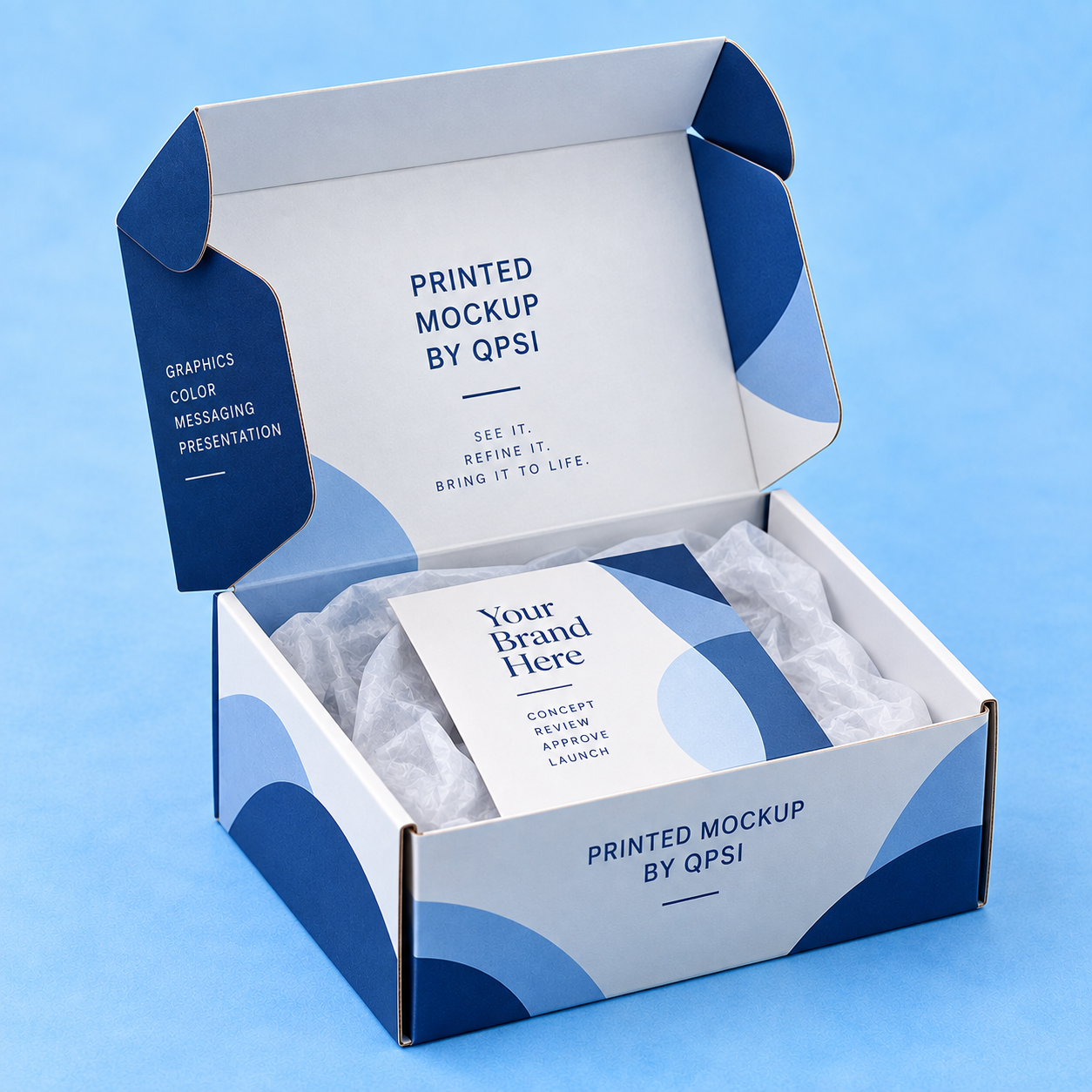 Printed custom packaging mockup